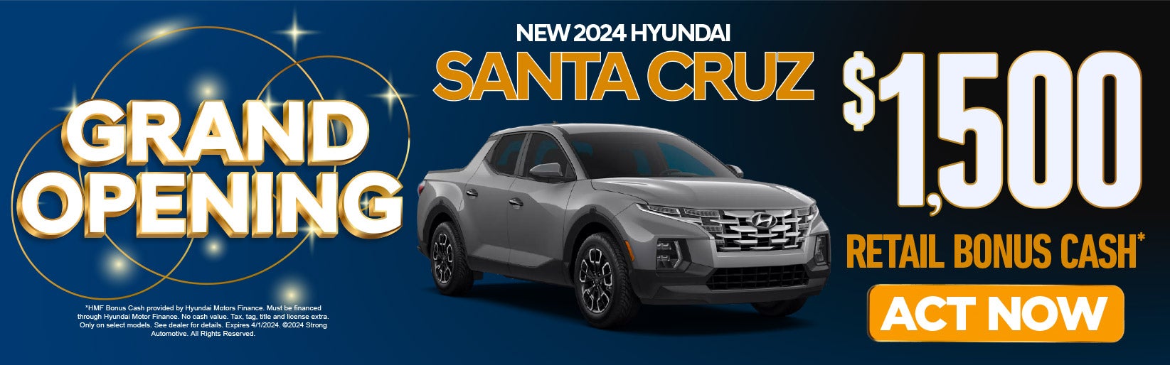 New 2024 Hyundai Santa Cruz $1500 Retail Bonus Cash*